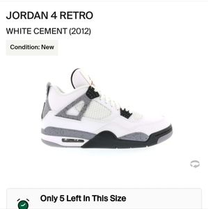 Jordan 4 Retro , White Cement